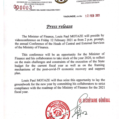 Annual Conference 2021 of the Heads of Central and External Services of the Ministry of Finance