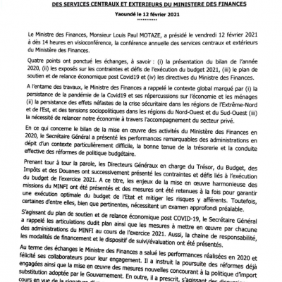 Communique issue conférence annuelle 2021