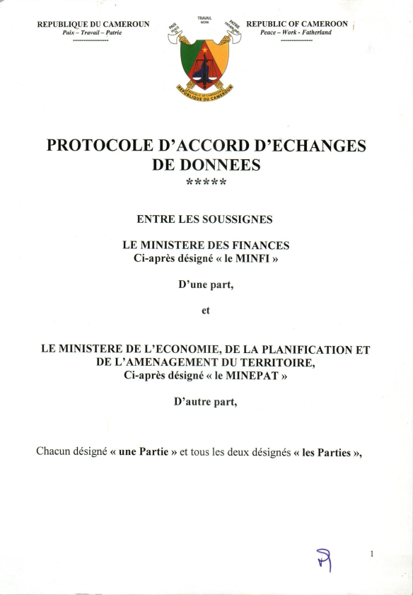protocole d'accord d'échanges de données entre le MINFI et le MINEPAT